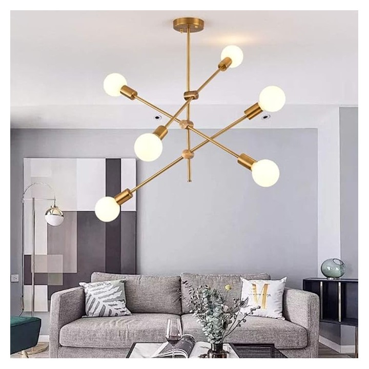 Lámpara Contemporánea Tipo Candelabro de 6 luces