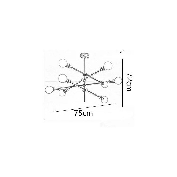 Lámpara Contemporánea Tipo Candelabro de 6 luces