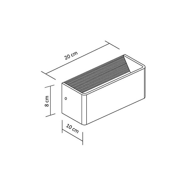 Lámpara de pared exterior tipo rectángulo negra o blanca