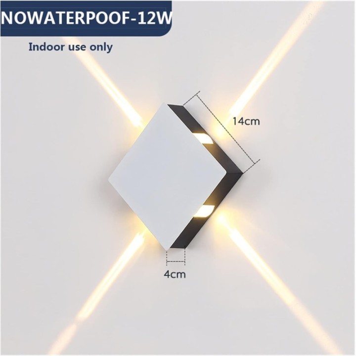 Lámpara de pared exterior tipo rombo 4 luces blanca