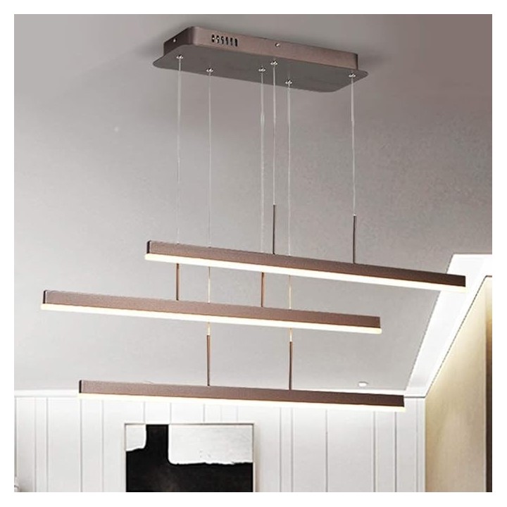 Lámpara colgante led 3 líneas horizontales (café)