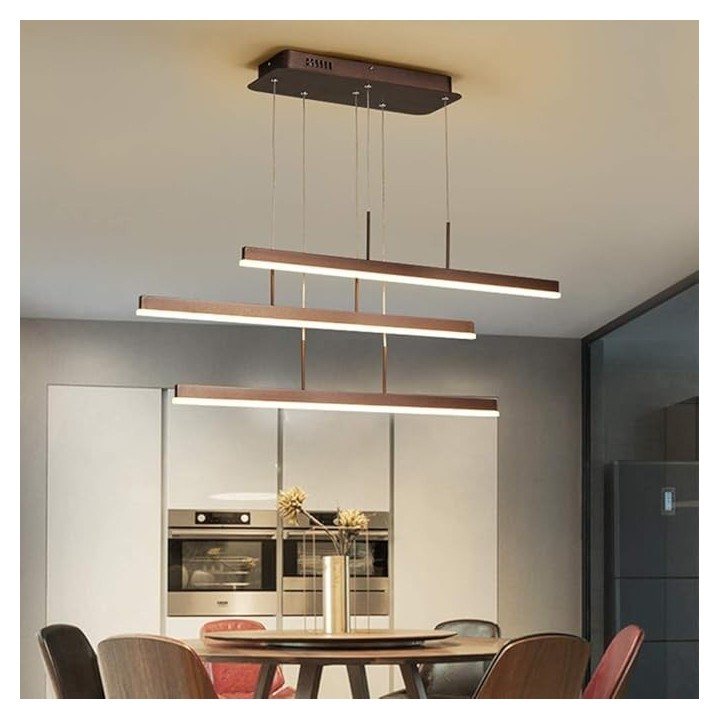 Lámpara colgante led 3 líneas horizontales (café)