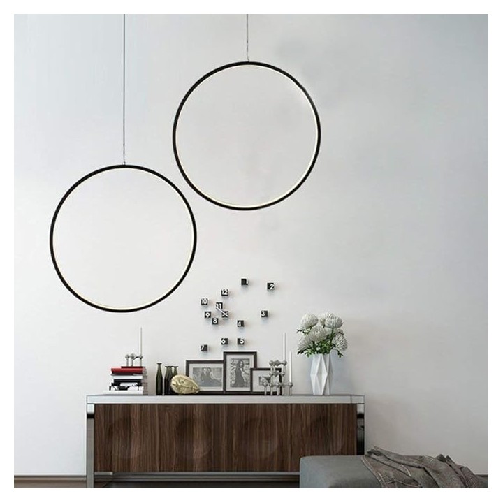 Lámpara colgante aro led (blanca o negra)