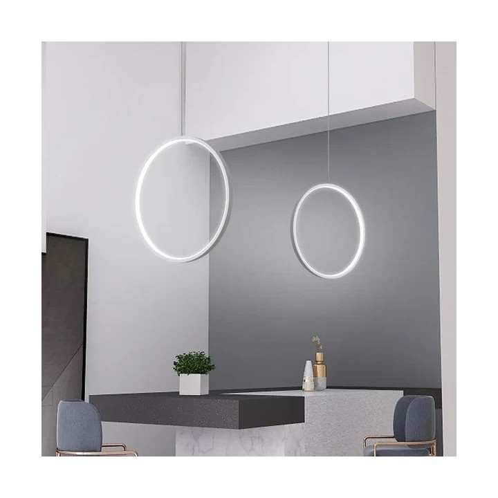 Lámpara colgante aro led (blanca o negra)