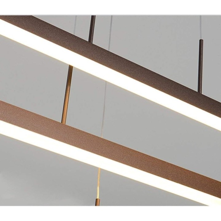 Lámpara colgante led 3 líneas horizontales (café)