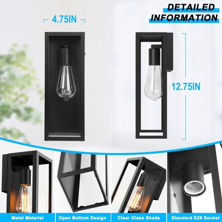 Lámpara de Pared Tipo Farol Moderno (1 Unidad)