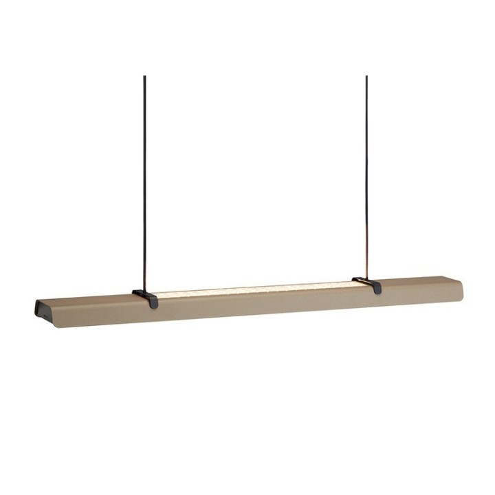 Lámpara colgante lineal café madera