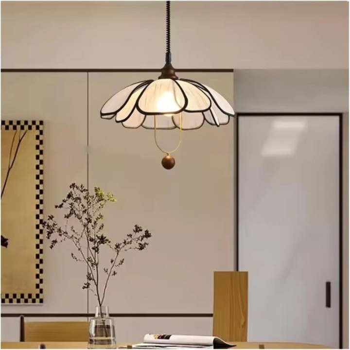 Lámpara colgante de tela estilo oriental