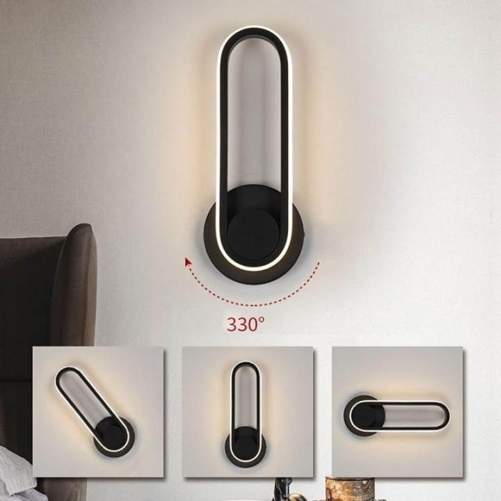 Lámpara de pared moderna negra o blanca