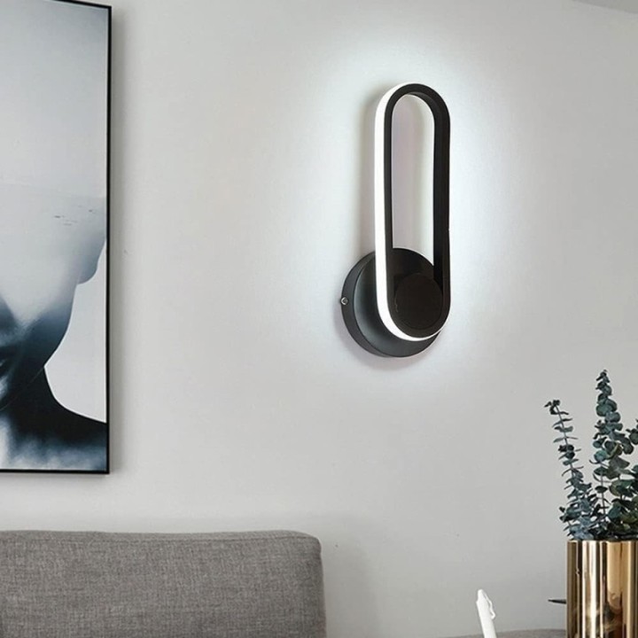 Lámpara de pared moderna negra o blanca