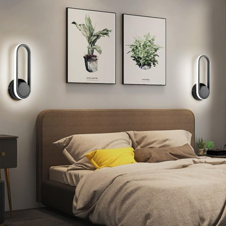 Lámpara de pared moderna negra o blanca
