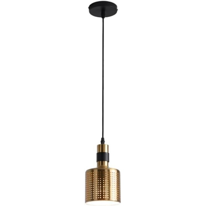 Lámpara colgante vaso dorado con detalle