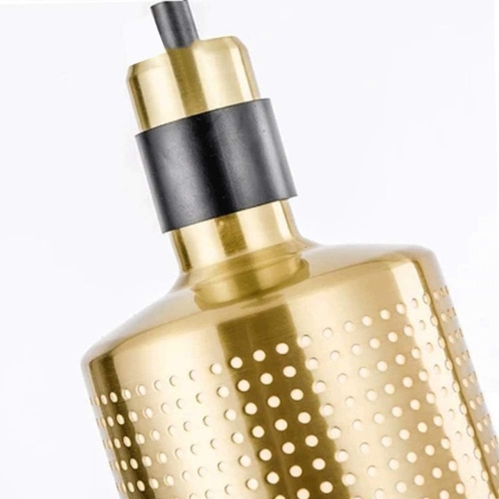 Lámpara colgante vaso dorado con detalle