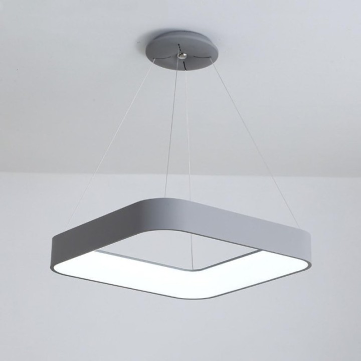 Lámpara colgante tipo cuadro LED color gris o blanco