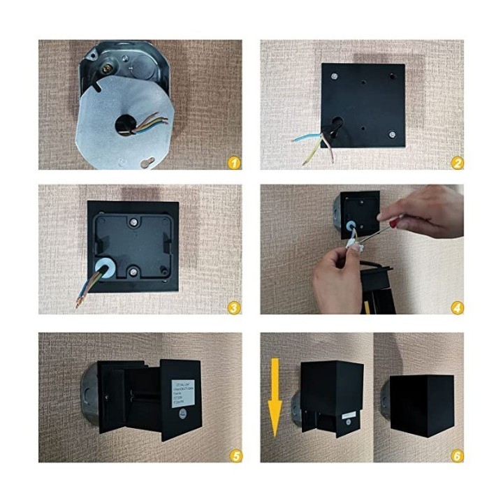 Lámpara de pared exterior tipo cubo con luz Led