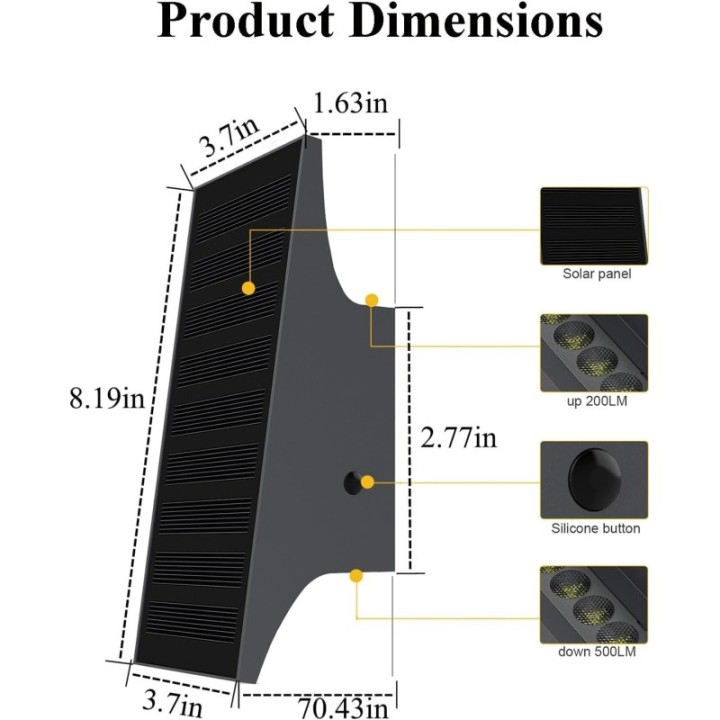 Lámpara solar de pared estilo moderno (2 unidades)