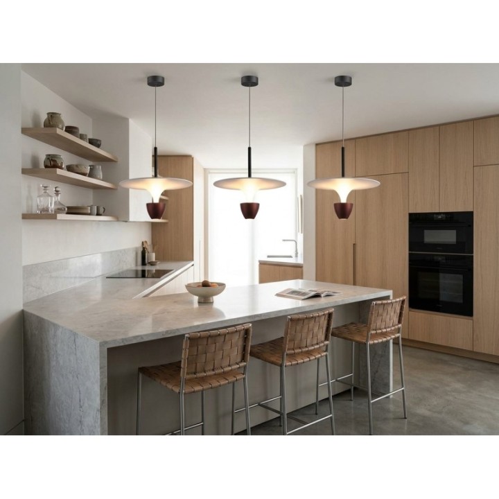 Lámpara colgante led estilo  nórdico (café, blanco o negro)