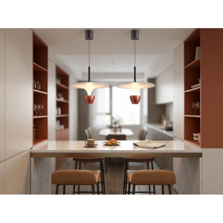 Lámpara colgante led estilo  nórdico (café, blanco o negro)