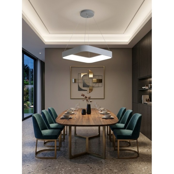 Lámpara colgante tipo cuadro LED color gris o blanco