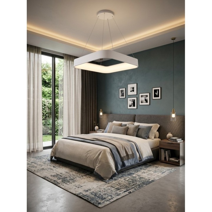 Lámpara colgante tipo cuadro LED color gris o blanco