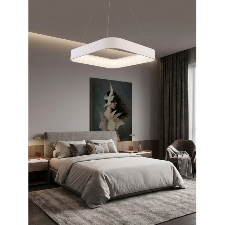 Lámpara colgante tipo cuadro LED color gris o blanco