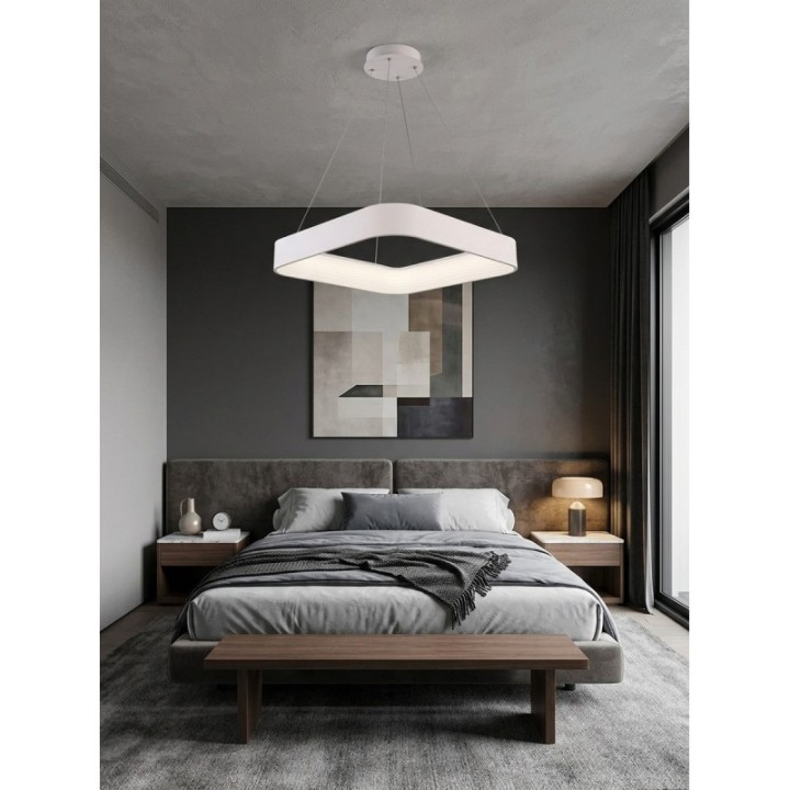 Lámpara colgante tipo cuadro LED color gris o blanco