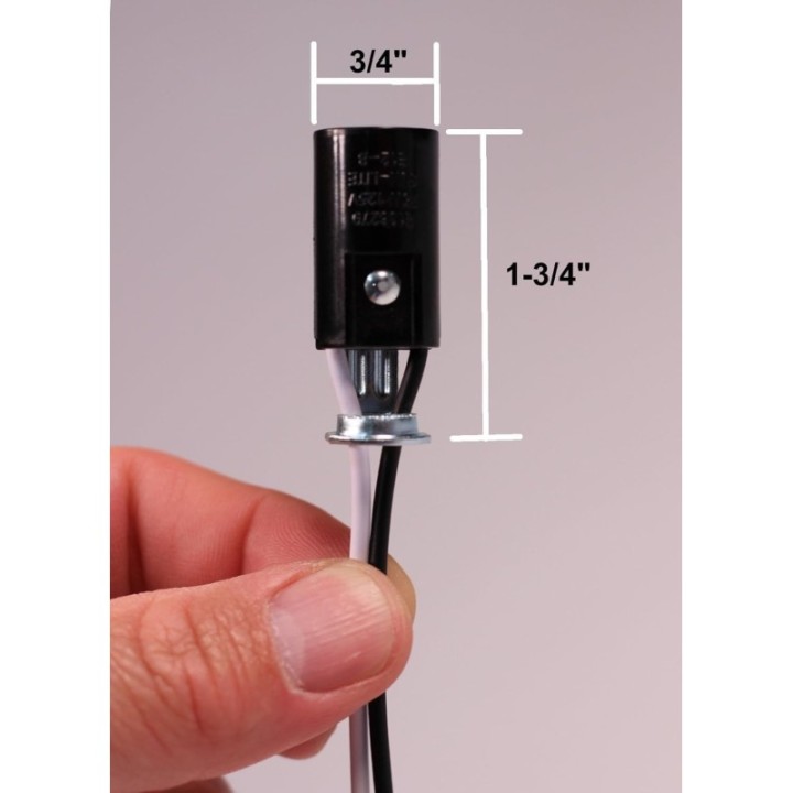 Portabombillo E12 con cable de 6 pulgadas