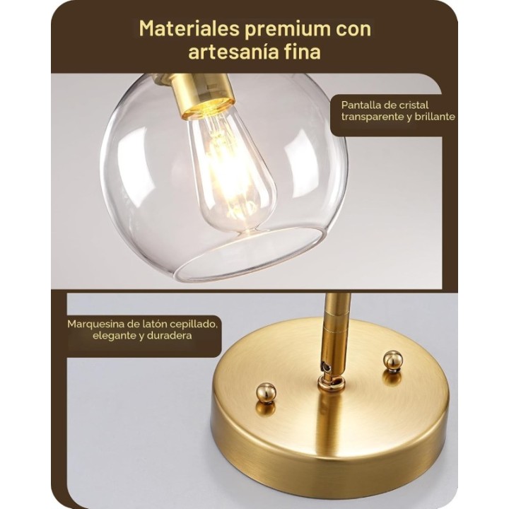 Lámpara colgante pantalla de vidrio