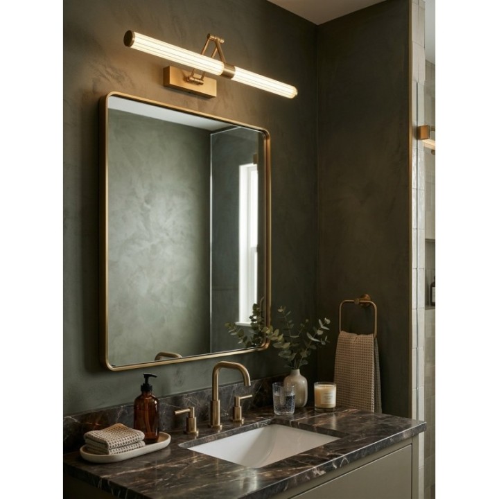 Lámpara de pared brazo flexible LED dorada