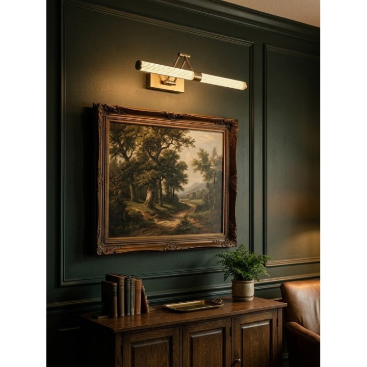 Lámpara de pared brazo flexible LED dorada