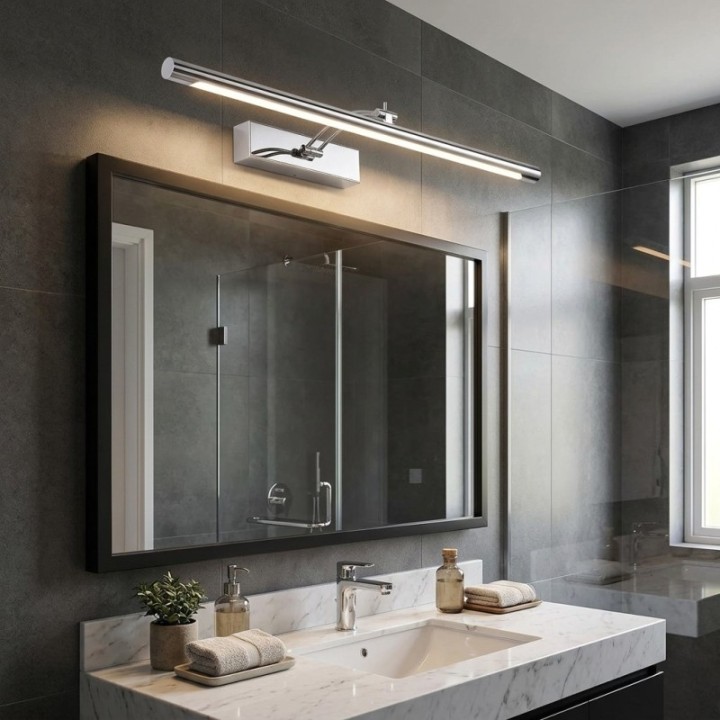 Lámpara de pared LED cromada