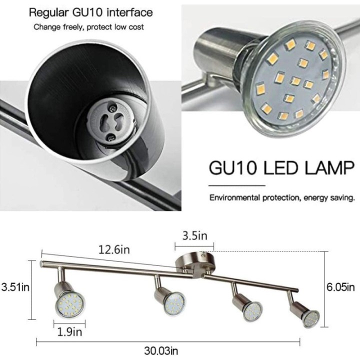 RIEL  PARA CIELO DE 4 LUCES