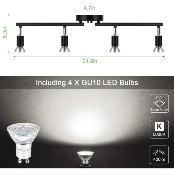 RIEL  PARA CIELO DE 4 LUCES