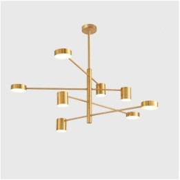 Lámpara LED de cielo dorada 8 brazos