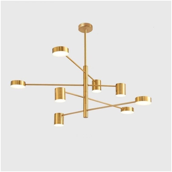 Lámpara LED de cielo dorada 8 brazos